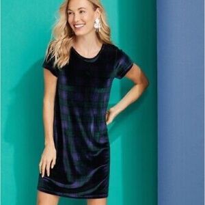 Vineyard Vines Blackwatch velvet dress XS